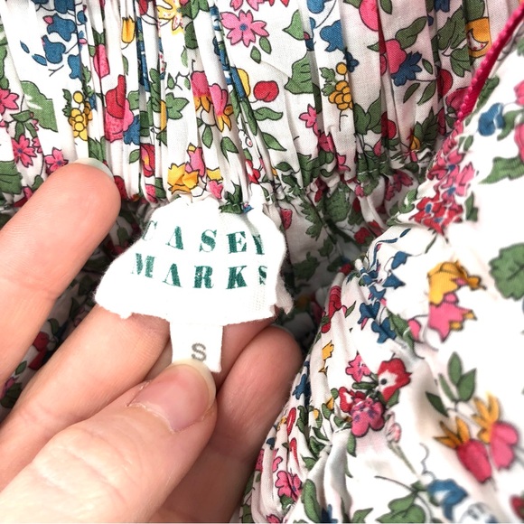 CASEY MARKS Jaime Dress in Summer Orchard 100% Cotton Sundress NYC Floral Fruits - Picture 5 of 9